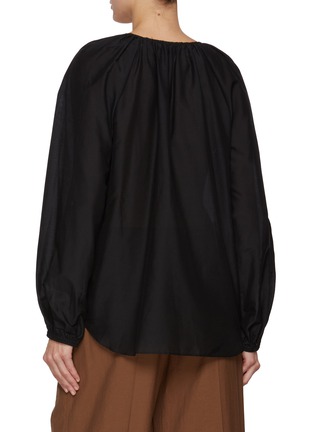 Back View - Click To Enlarge - MATTEAU - Voluminous Cotton Silk Blouse