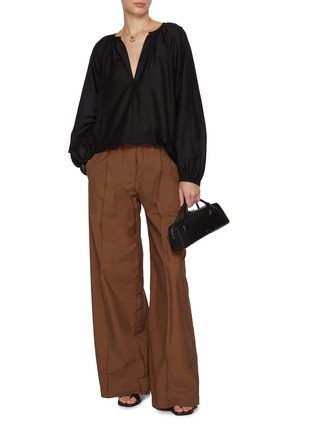 Figure View - Click To Enlarge - MATTEAU - Voluminous Cotton Silk Blouse