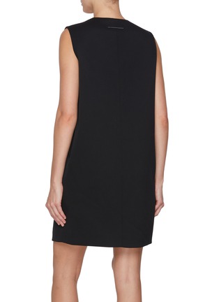 Back View - Click To Enlarge - MM6 MAISON MARGIELA - Sleeveless A-Line Tailoring Mini Dress