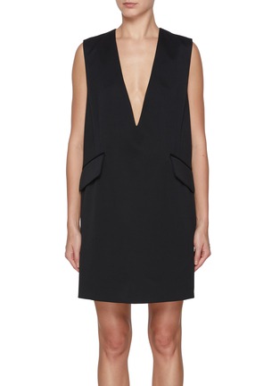 Main View - Click To Enlarge - MM6 MAISON MARGIELA - Sleeveless A-Line Tailoring Mini Dress