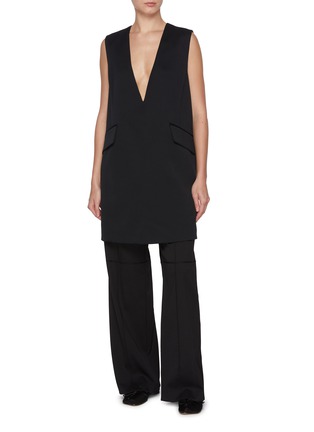 Figure View - Click To Enlarge - MM6 MAISON MARGIELA - Sleeveless A-Line Tailoring Mini Dress
