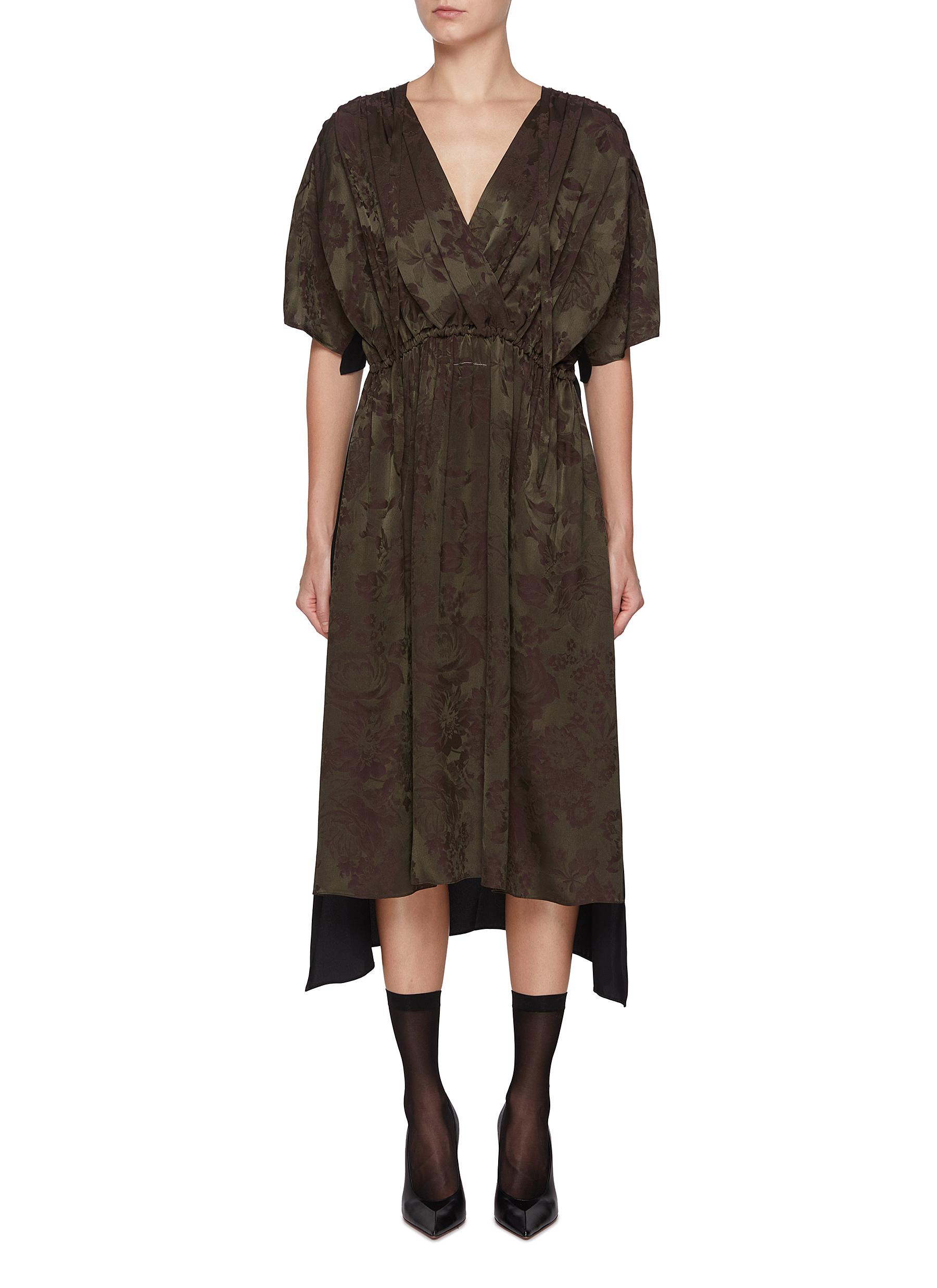 MM6 MAISON MARGIELA ワンピース Gathered midi dress959643 Gathered midi dress in black - MM 6 Maison Margiela | Mytheresa