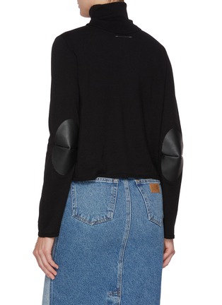 Back View - Click To Enlarge - MM6 MAISON MARGIELA - Elbow Patch Turtleneck Sweater