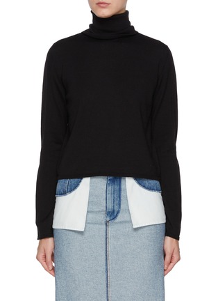 Main View - Click To Enlarge - MM6 MAISON MARGIELA - Elbow Patch Turtleneck Sweater