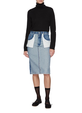 Figure View - Click To Enlarge - MM6 MAISON MARGIELA - Elbow Patch Turtleneck Sweater