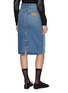 Back View - Click To Enlarge - MM6 MAISON MARGIELA - Contrast Pocket Panelled Denim Midi Skirt