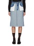 Main View - Click To Enlarge - MM6 MAISON MARGIELA - Contrast Pocket Panelled Denim Midi Skirt
