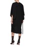 Back View - Click To Enlarge - MM6 MAISON MARGIELA - V-Neck Fluid Drape Tie Back Midi Dress