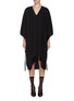 Main View - Click To Enlarge - MM6 MAISON MARGIELA - V-Neck Fluid Drape Tie Back Midi Dress