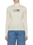 Main View - Click To Enlarge - MM6 MAISON MARGIELA - Logo Embroidered Distressed Wool Turtleneck Sweater