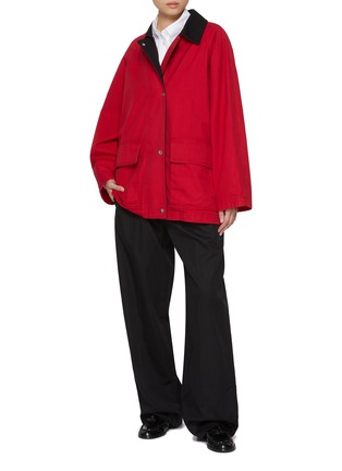 Figure View - Click To Enlarge - THE ROW - Elodianna Contrast Collar Cotton Jacket