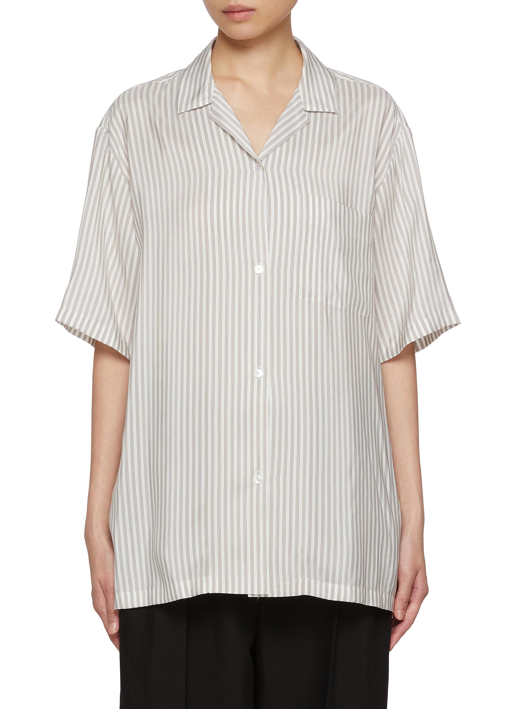 トップス THE ROW SILK SHIRT OYSTER 2 THE ROW Eden oversized washed-silk shirt | NET-A-PORTER