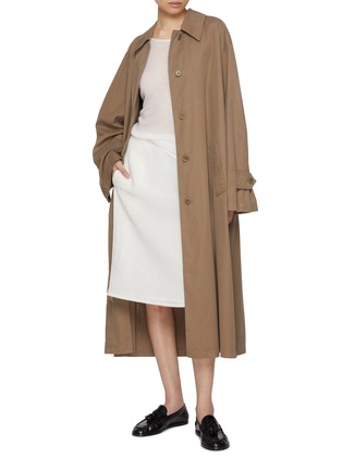 Figure View - Click To Enlarge - THE ROW - Maris Back Slit Cotton Skirt