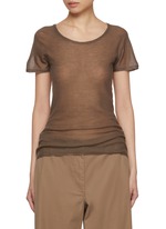Tシャツ・カットソー THE ROW KEYLA T-SHIRT IN CASHMERE THE ROW Keyla Short-Sleeve Fine Cashmere T-Shirt | Neiman Marcus