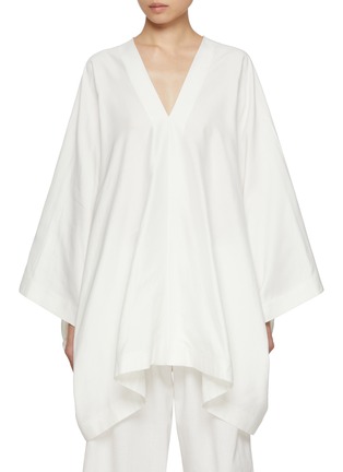 Main View - Click To Enlarge - THE ROW - Cedar Cotton Silk Poncho Top