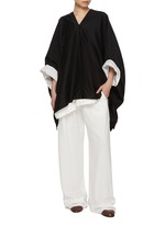 【THE ROW】Voluminous poncho in cotton and silk voile Black THE ROW | Cedar Cotton Silk Poncho Top | Women | Lane Crawford