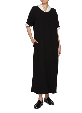Figure View - Click To Enlarge - THE ROW - Mia V-Neck Silk Dress