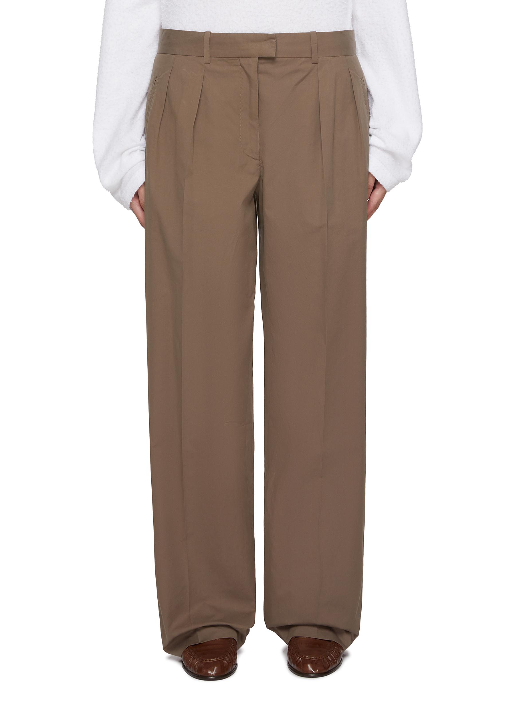 パンツ The Row Alfidis Trousers In Cotton Alfidis Pant Tan in Cotton and Cashmere – The Row