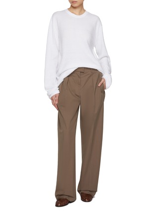 Figure View - Click To Enlarge - THE ROW - Alfidis Pleated Cotton Pants