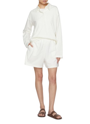 Figure View - Click To Enlarge - THE ROW - Gunty Elasticated Cotton Shorts
