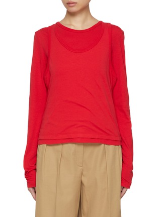 Main View - Click To Enlarge - THE ROW - Seruni Tank Overlay Cotton Top