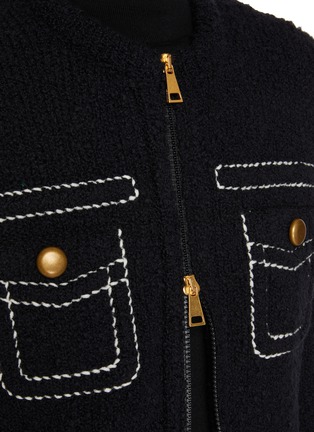  - MONCLER - Panelled Quilted Wool Blend Cardigan