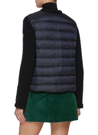 Back View - Click To Enlarge - MONCLER - Panelled Quilted Wool Blend Cardigan