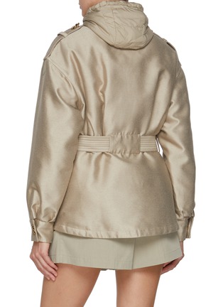 Back View - Click To Enlarge - MONCLER - Belt Essalois Point Collar Jacket