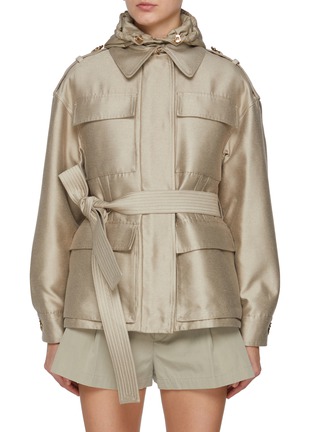 Main View - Click To Enlarge - MONCLER - Belt Essalois Point Collar Jacket