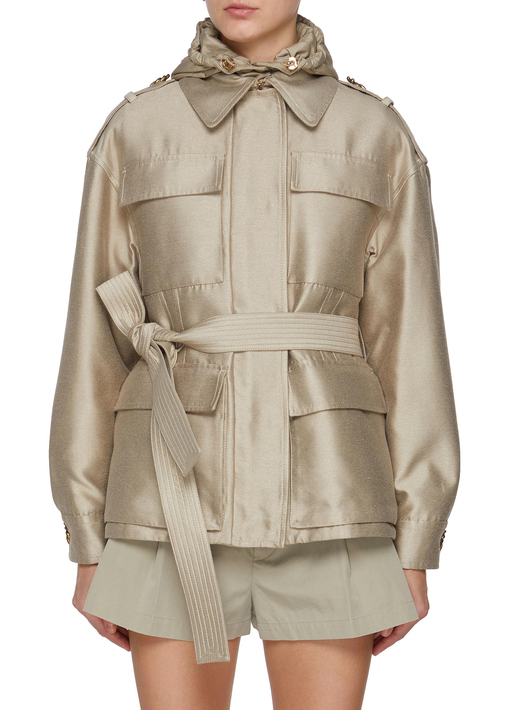 ジャケット MONCLER ESSALOIS JACKET MONCLER | Belt Essalois Point Collar Jacket | Women | Lane