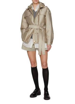 Figure View - Click To Enlarge - MONCLER - Belt Essalois Point Collar Jacket