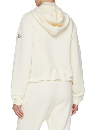 Back View - Click To Enlarge - MONCLER - Hooded Knit Pocket Zip Up Jacket