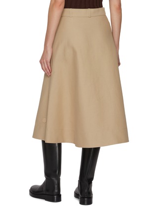 Back View - Click To Enlarge - MONCLER - Belted Cotton Midi Skirt