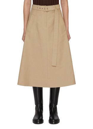Main View - Click To Enlarge - MONCLER - Belted Cotton Midi Skirt