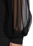  - MONCLER - Tulle Sleeve Cotton Crewneck Top