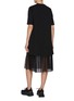 Back View - Click To Enlarge - MONCLER - Crewneck Tulle Skirt Cotton Dress