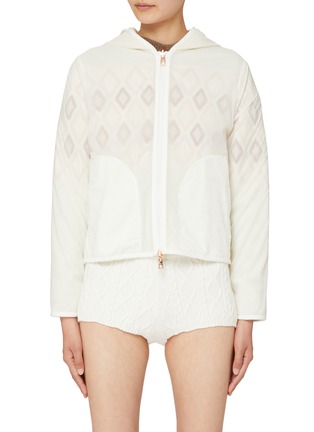 Main View - Click To Enlarge - MONCLER - Argyle Down Cardigan