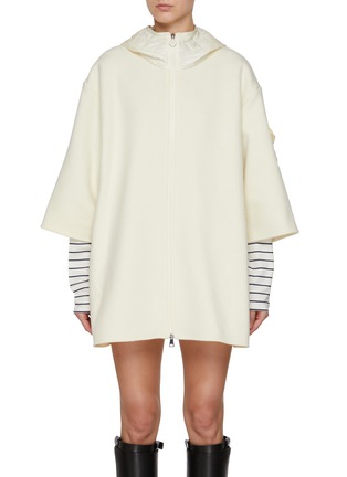 Main View - Click To Enlarge - MONCLER - Quilted Hooded Zip Up Cape
