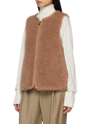 Detail View - Click To Enlarge - MONCLER - Quintin Faux Shearling Trimmed Short Down Jacket