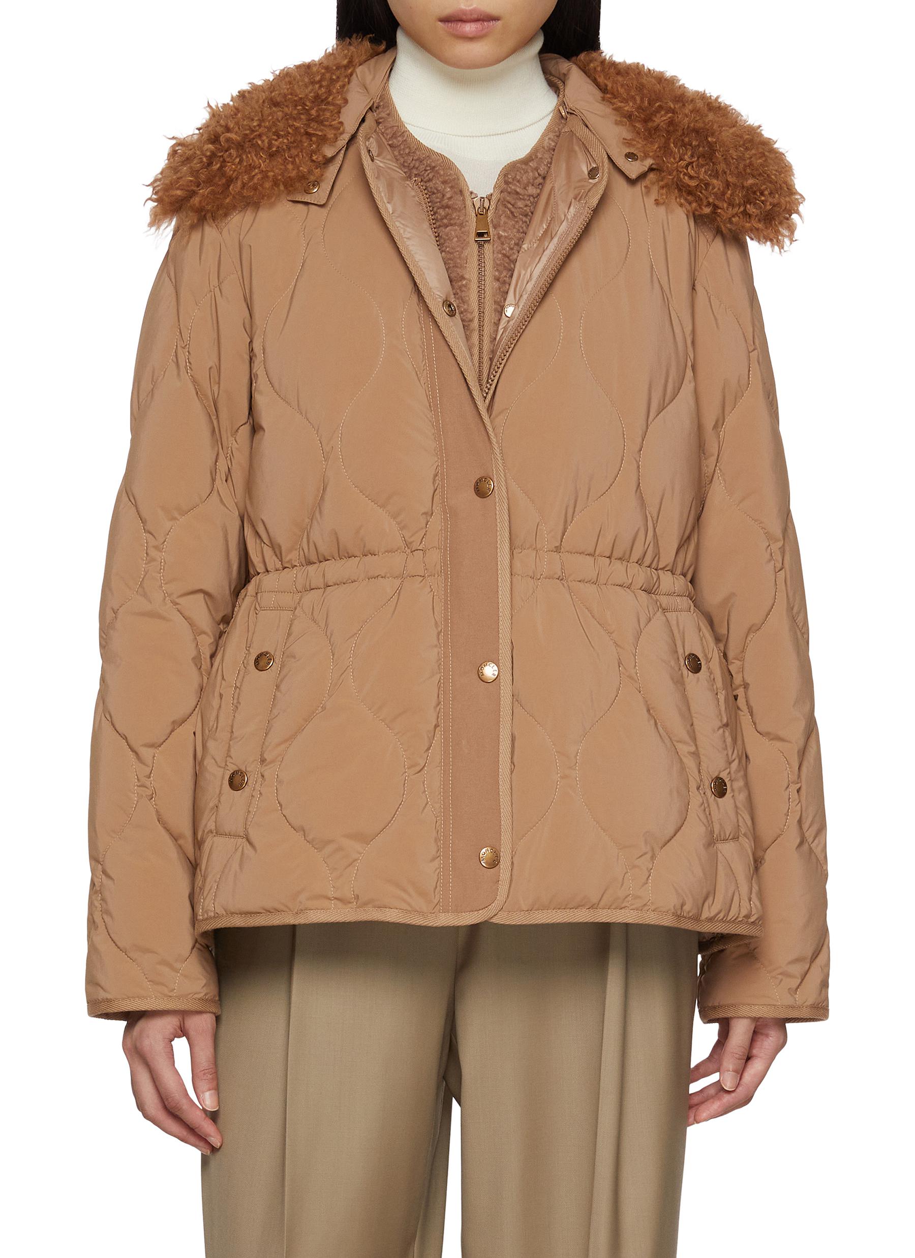 MONCLER | Quintin Faux Shearling Trimmed Short Down Jacket | Women