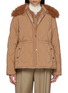 Main View - Click To Enlarge - MONCLER - Quintin Faux Shearling Trimmed Short Down Jacket