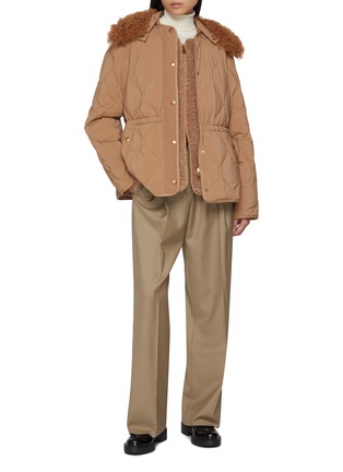 Figure View - Click To Enlarge - MONCLER - Quintin Faux Shearling Trimmed Short Down Jacket
