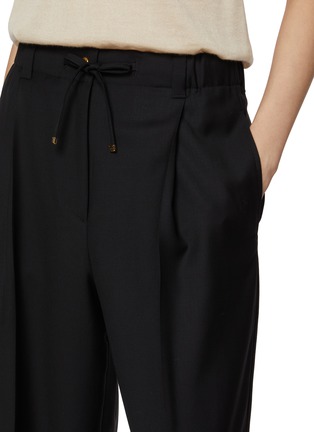  - MONCLER - Drawstring Waist Pleated Wool Pants