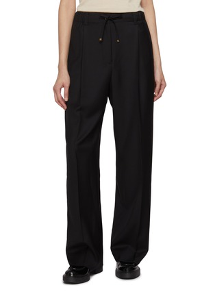 Main View - Click To Enlarge - MONCLER - Drawstring Waist Pleated Wool Pants