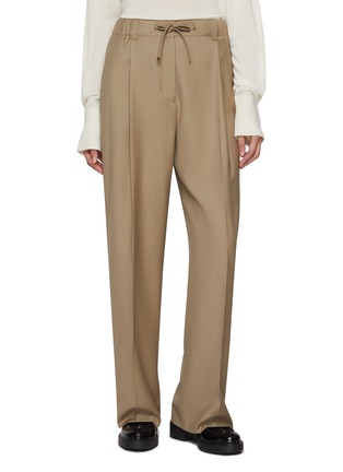 Main View - Click To Enlarge - MONCLER - Drawstring Waist Pleated Wool Pants