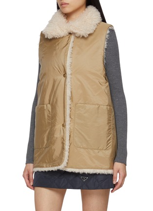 Detail View - Click To Enlarge - MONCLER - Voue Faux Fur Collar Jacket