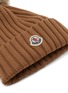 Detail View - Click To Enlarge - MONCLER - Pom Embellished Merino Wool Beanie