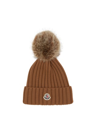 Main View - Click To Enlarge - MONCLER - Pom Embellished Merino Wool Beanie