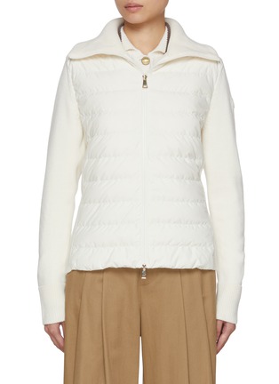 Main View - Click To Enlarge - MONCLER - Puffer Insert Knit Cardigan