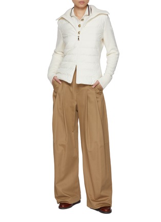 Figure View - Click To Enlarge - MONCLER - Puffer Insert Knit Cardigan